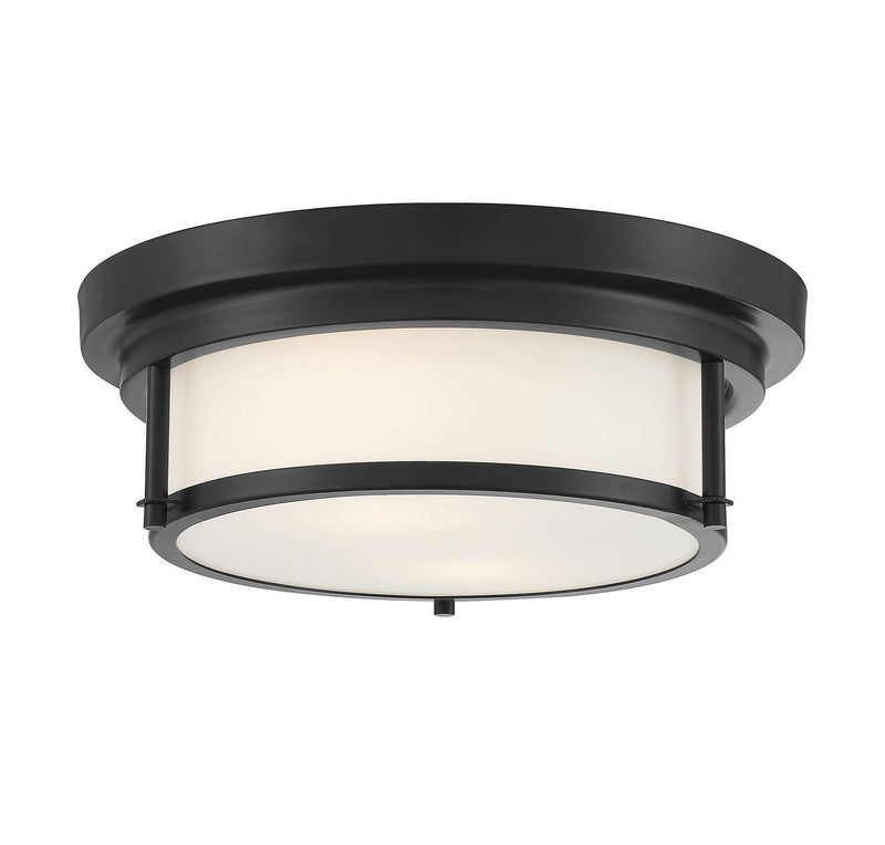 Meridian M60062MBK Two Light Flush Mount, Matte Black