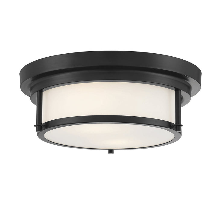 Meridian M60062MBK Two Light Flush Mount, Matte Black