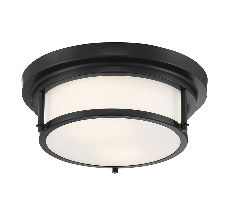 Meridian M60062MBK Two Light Flush Mount, Matte Black