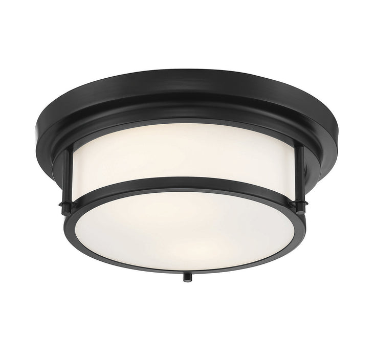 Meridian M60062MBK Two Light Flush Mount, Matte Black