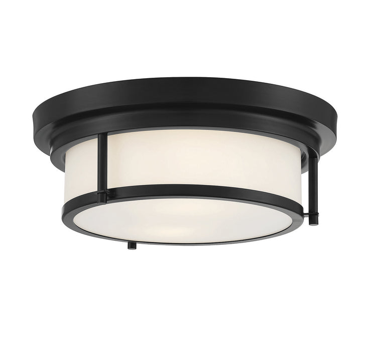Meridian M60062MBK Two Light Flush Mount, Matte Black