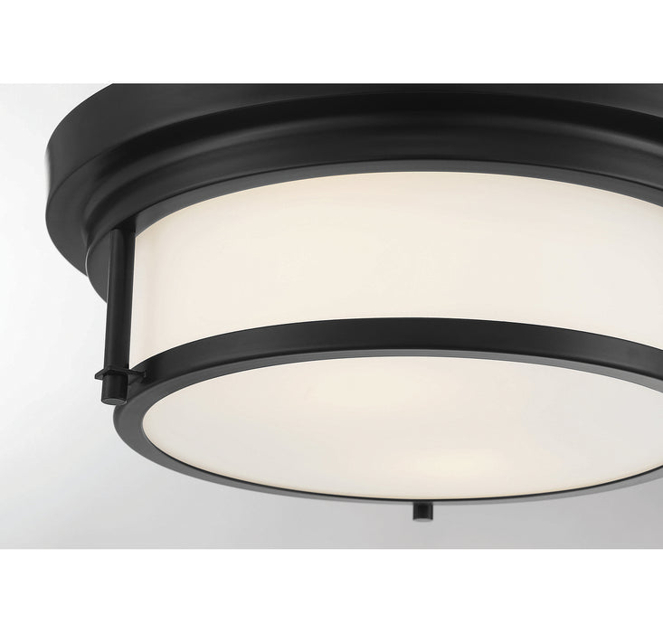 Meridian M60062MBK Two Light Flush Mount, Matte Black