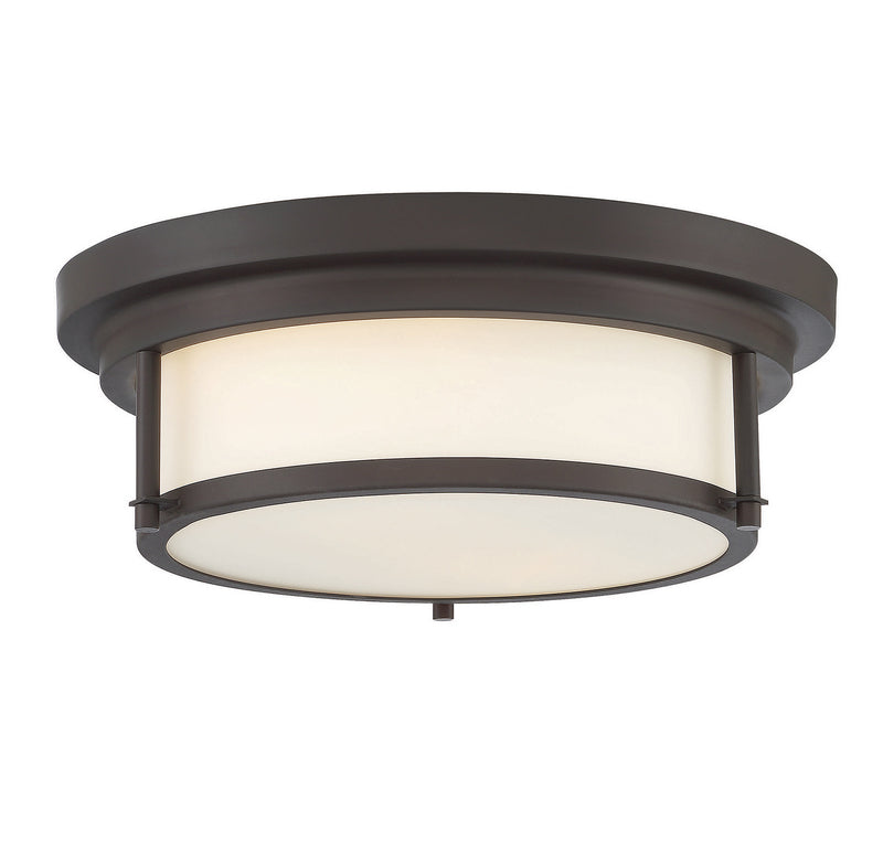 Meridian M60062ORB Two Light Flush Mount, Oil Rubbed Bronze