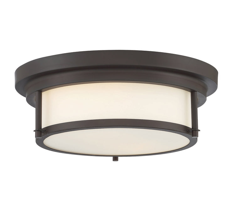 Meridian M60062ORB Two Light Flush Mount, Oil Rubbed Bronze