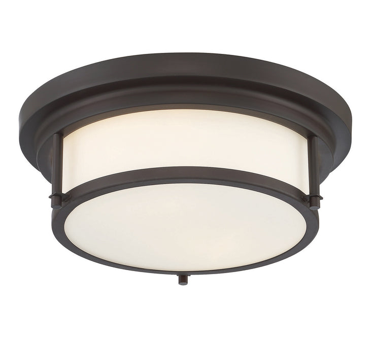 Meridian M60062ORB Two Light Flush Mount, Oil Rubbed Bronze