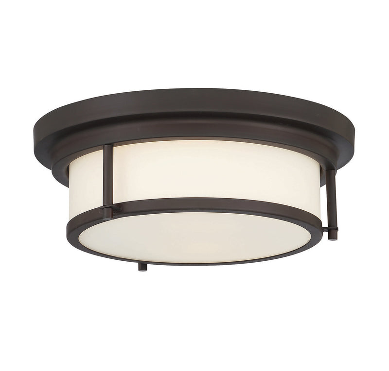 Meridian M60062ORB Two Light Flush Mount, Oil Rubbed Bronze