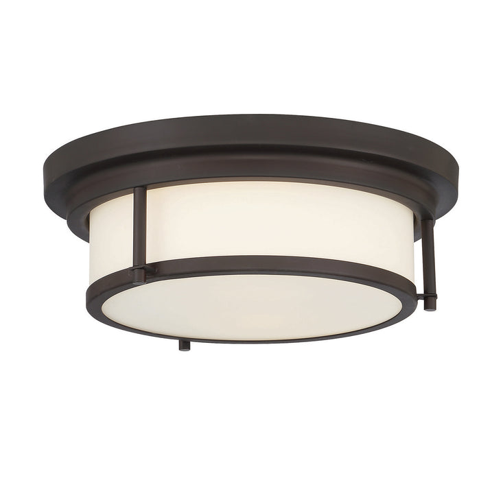 Meridian M60062ORB Two Light Flush Mount, Oil Rubbed Bronze
