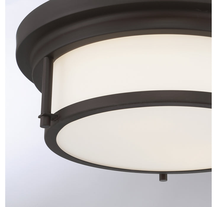 Meridian M60062ORB Two Light Flush Mount, Oil Rubbed Bronze