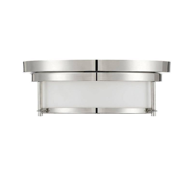 Meridian M60062PN Two Light Flush Mount, Polished Nickel