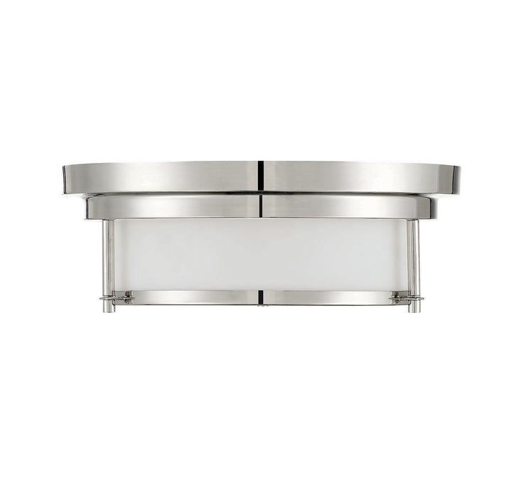Meridian M60062PN Two Light Flush Mount, Polished Nickel