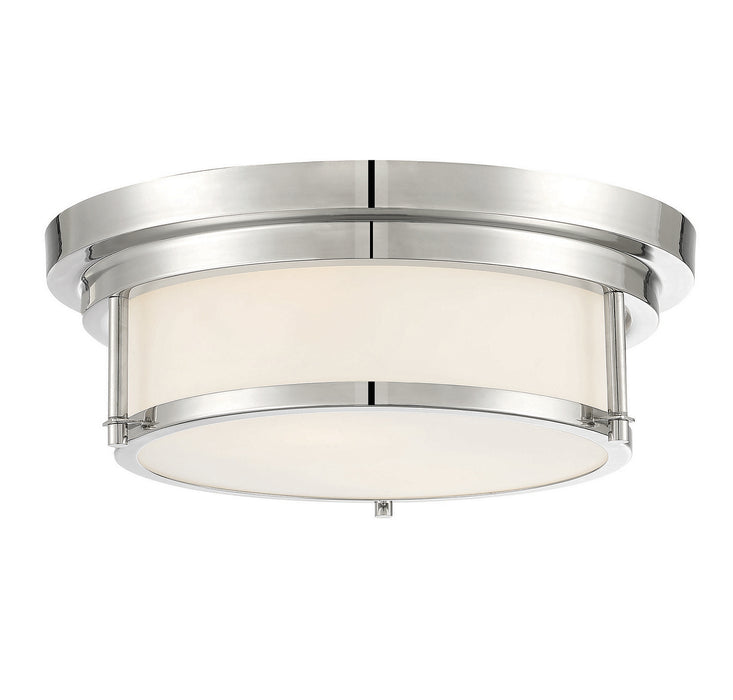Meridian M60062PN Two Light Flush Mount, Polished Nickel