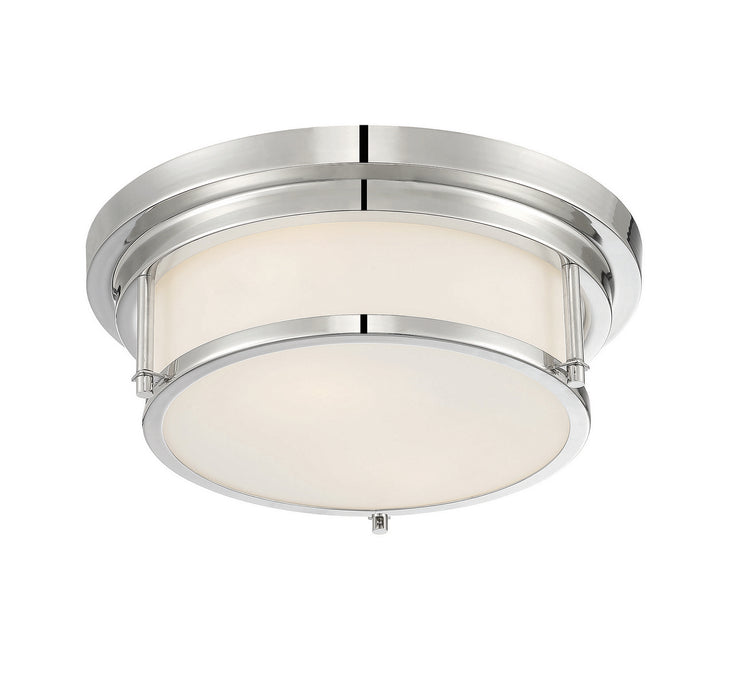Meridian M60062PN Two Light Flush Mount, Polished Nickel