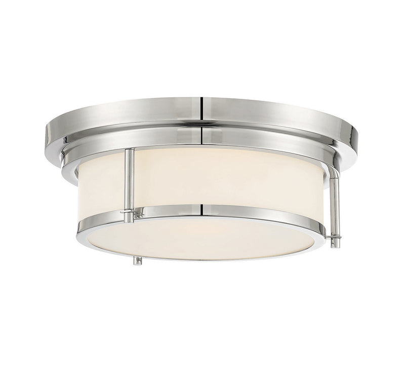 Meridian M60062PN Two Light Flush Mount, Polished Nickel