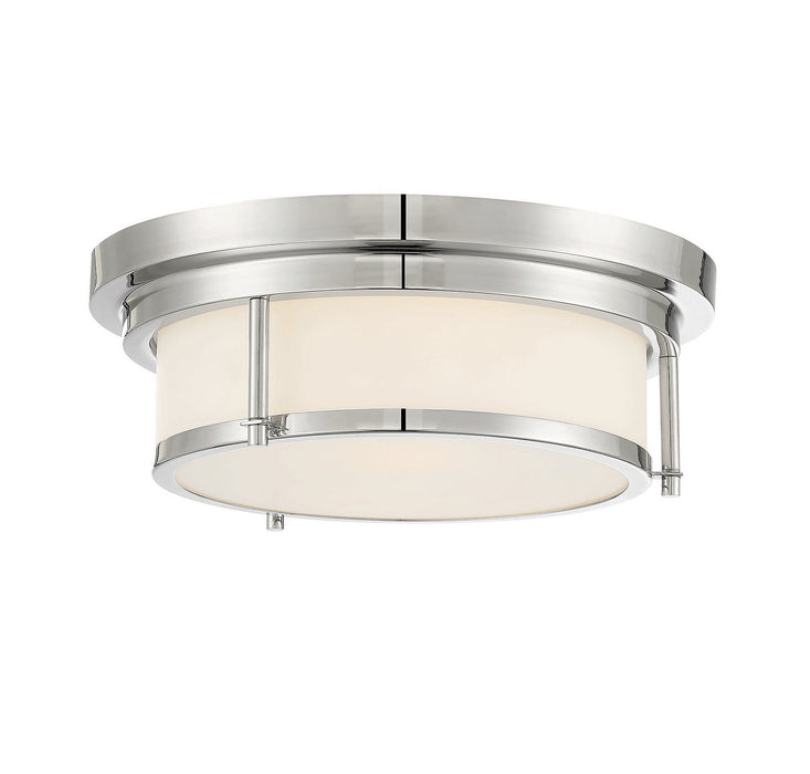 Meridian M60062PN Two Light Flush Mount, Polished Nickel