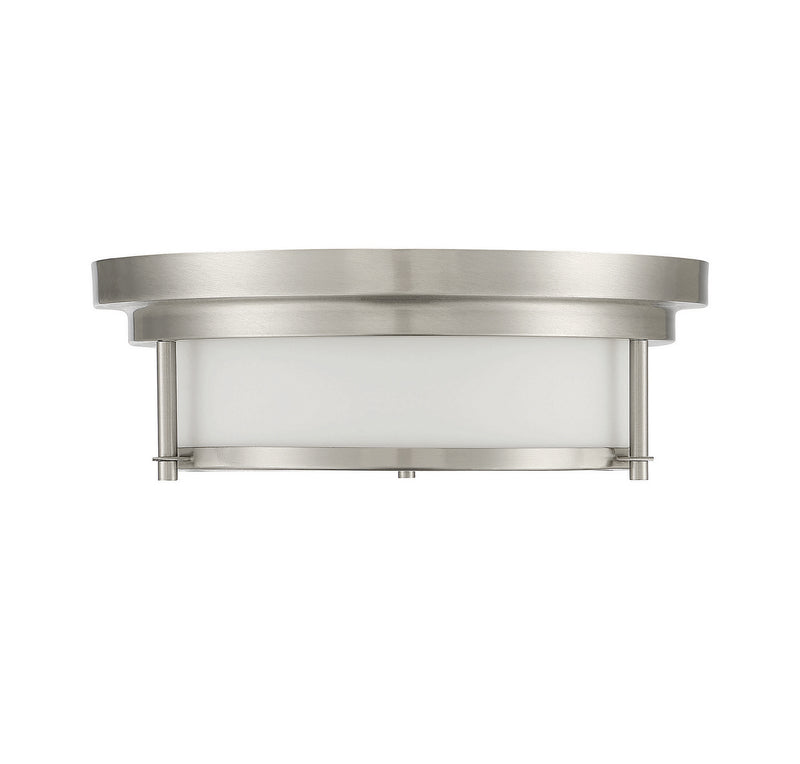 Meridian M60062BN Two Light Flush Mount, Brushed Nickel