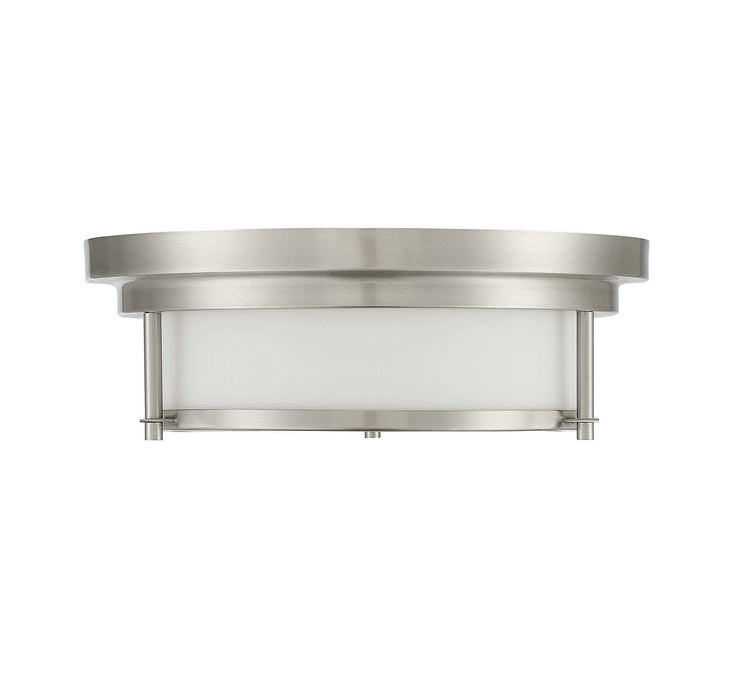 Meridian M60062BN Two Light Flush Mount, Brushed Nickel