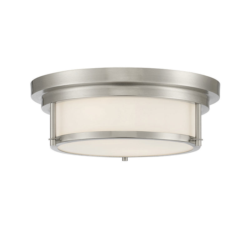 Meridian M60062BN Two Light Flush Mount, Brushed Nickel