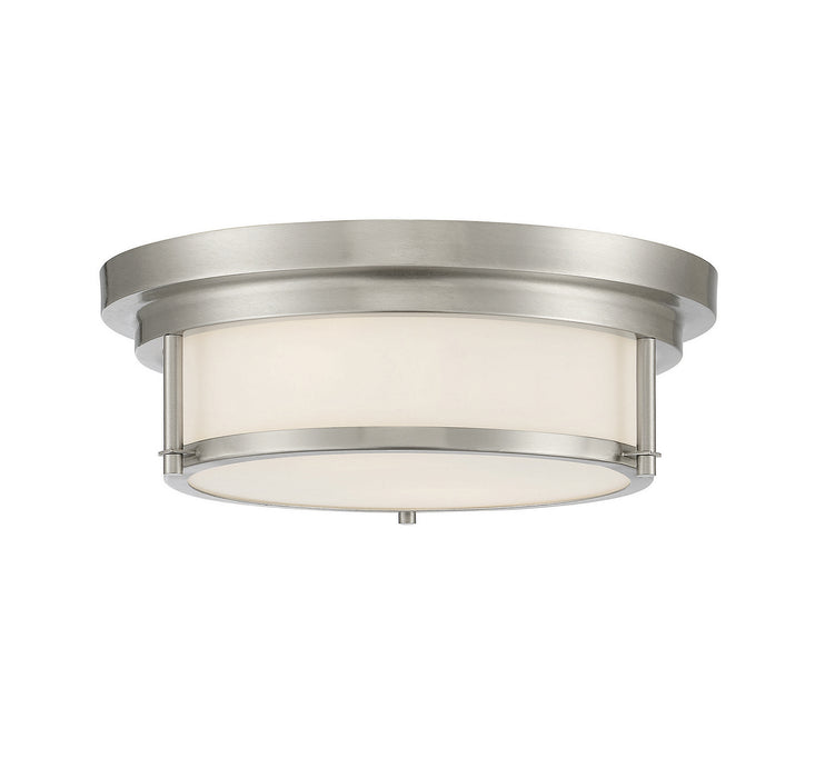 Meridian M60062BN Two Light Flush Mount, Brushed Nickel