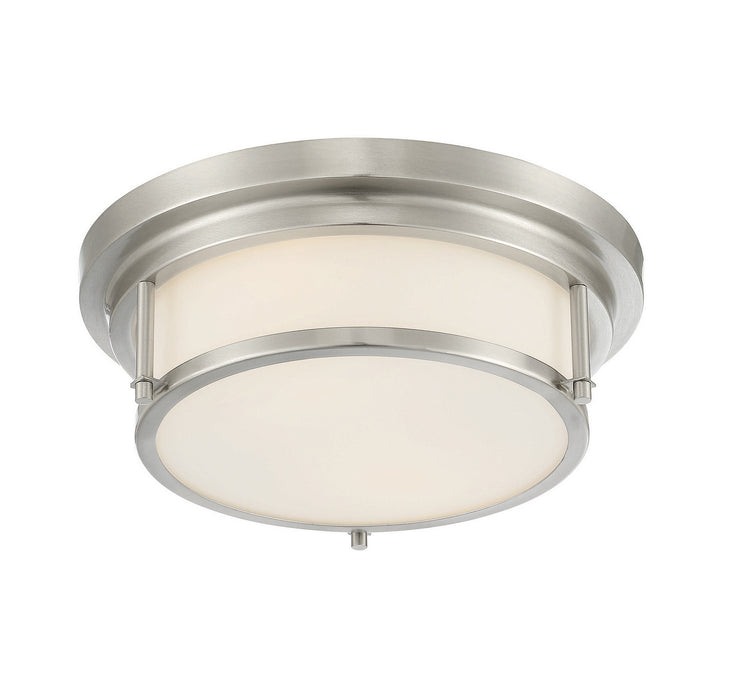 Meridian M60062BN Two Light Flush Mount, Brushed Nickel