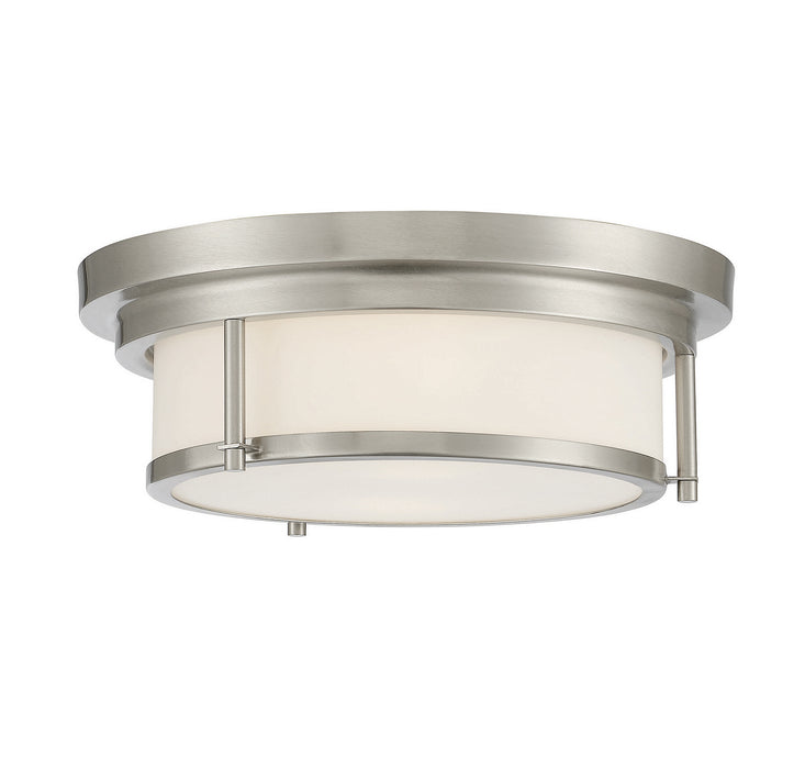 Meridian M60062BN Two Light Flush Mount, Brushed Nickel