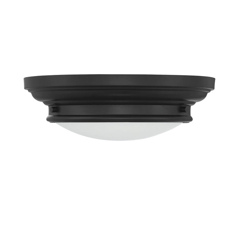 Meridian M60063MBK Two Light Flush Mount, Matte Black