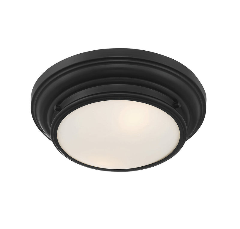 Meridian M60063MBK Two Light Flush Mount, Matte Black