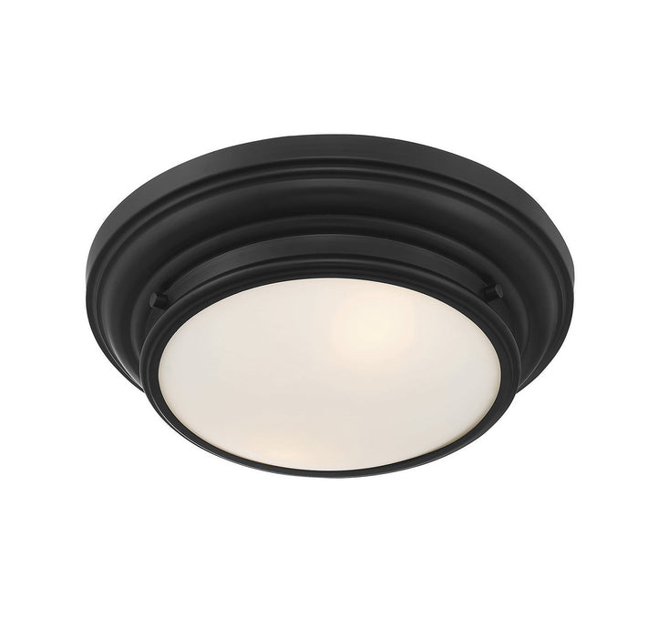 Meridian M60063MBK Two Light Flush Mount, Matte Black