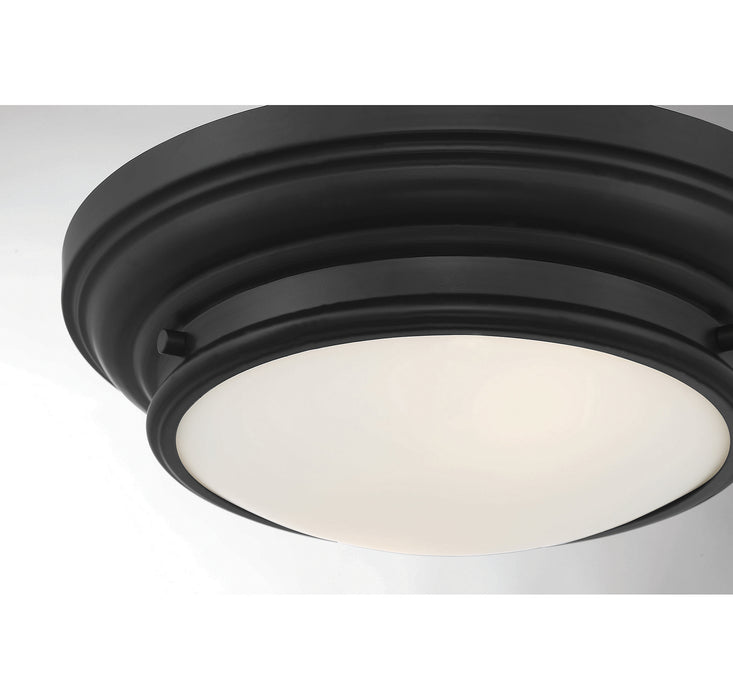 Meridian M60063MBK Two Light Flush Mount, Matte Black