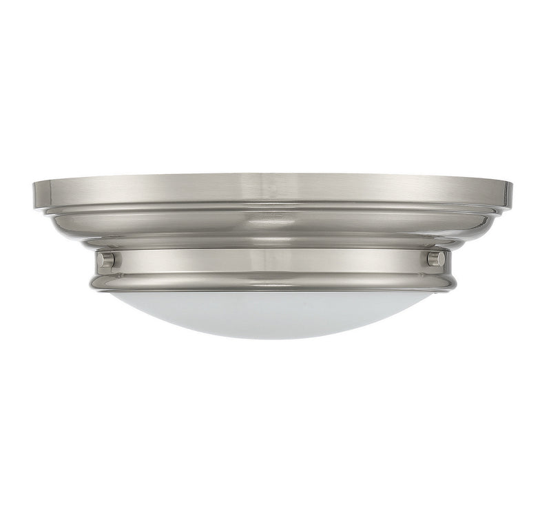 Meridian M60063BN Two Light Flush Mount, Brushed Nickel