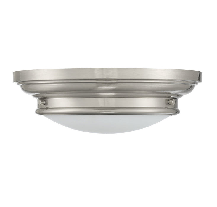 Meridian M60063BN Two Light Flush Mount, Brushed Nickel