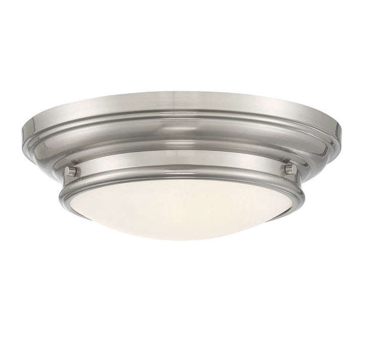 Meridian M60063BN Two Light Flush Mount, Brushed Nickel