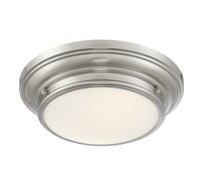 Meridian M60063BN Two Light Flush Mount, Brushed Nickel