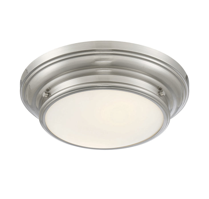 Meridian M60063BN Two Light Flush Mount, Brushed Nickel