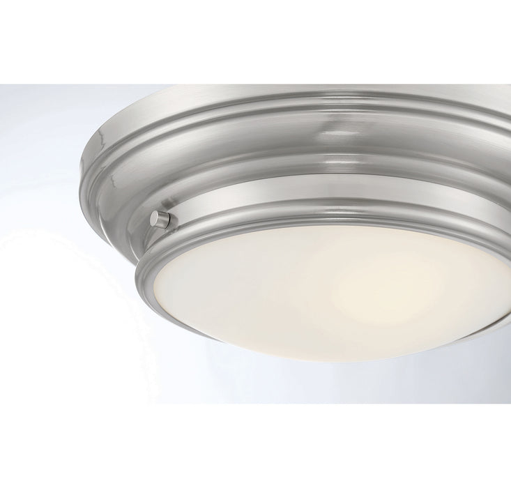 Meridian M60063BN Two Light Flush Mount, Brushed Nickel