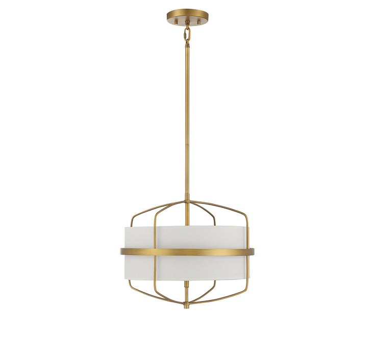 Meridian M70101NB Three Light Pendant, Natural Brass