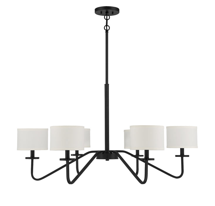 Meridian M10092MBK Six Light Chandelier, Matte Black