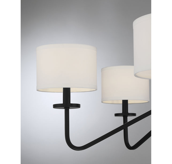Meridian M10092MBK Six Light Chandelier, Matte Black
