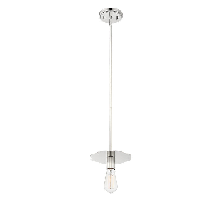 Meridian M70113PN One Light Mini Pendant, Polished Nickel