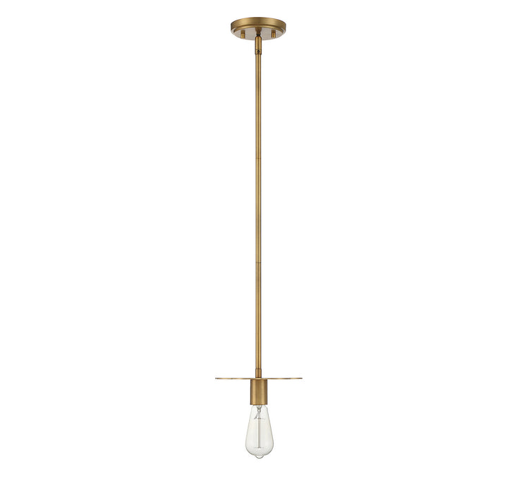 Meridian M70113NB One Light Mini Pendant, Natural Brass