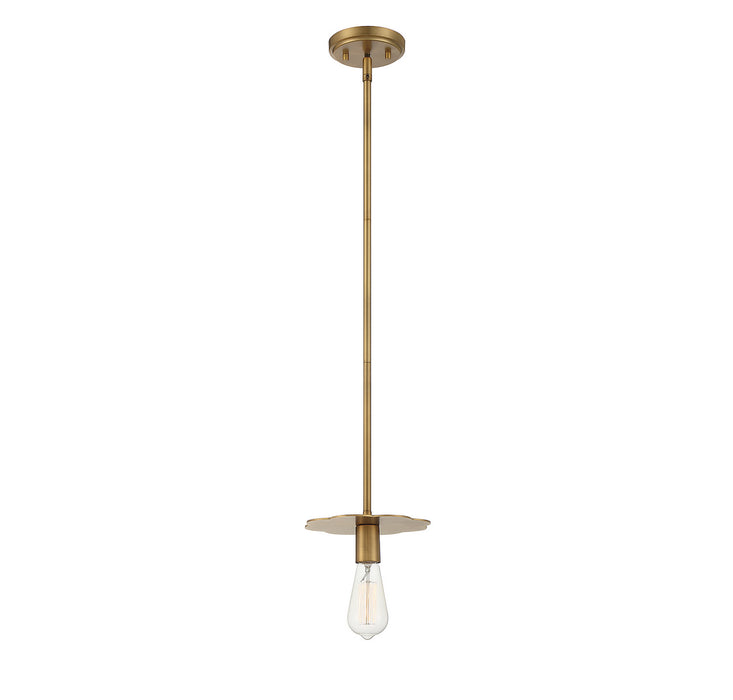 Meridian M70113NB One Light Mini Pendant, Natural Brass