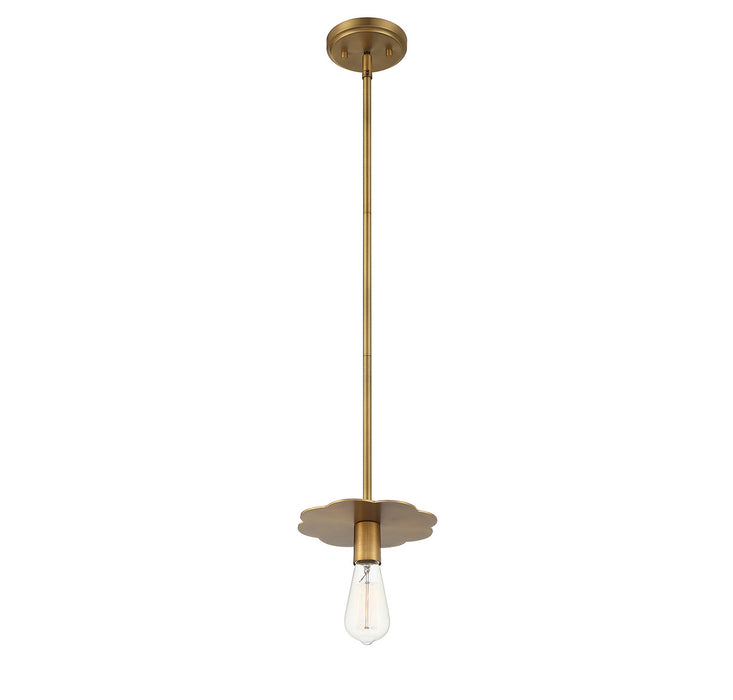 Meridian M70113NB One Light Mini Pendant, Natural Brass