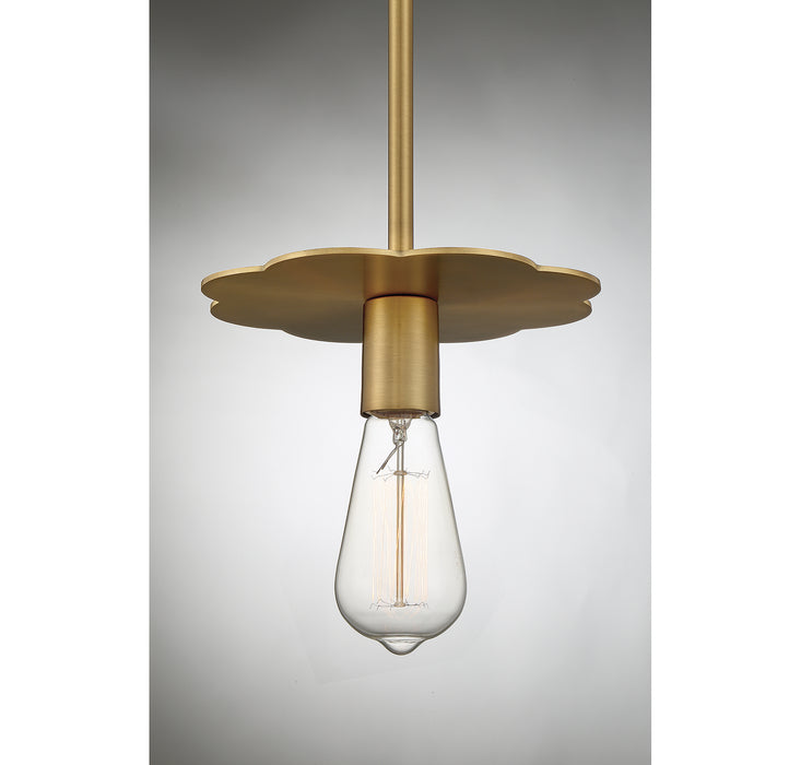 Meridian M70113NB One Light Mini Pendant, Natural Brass