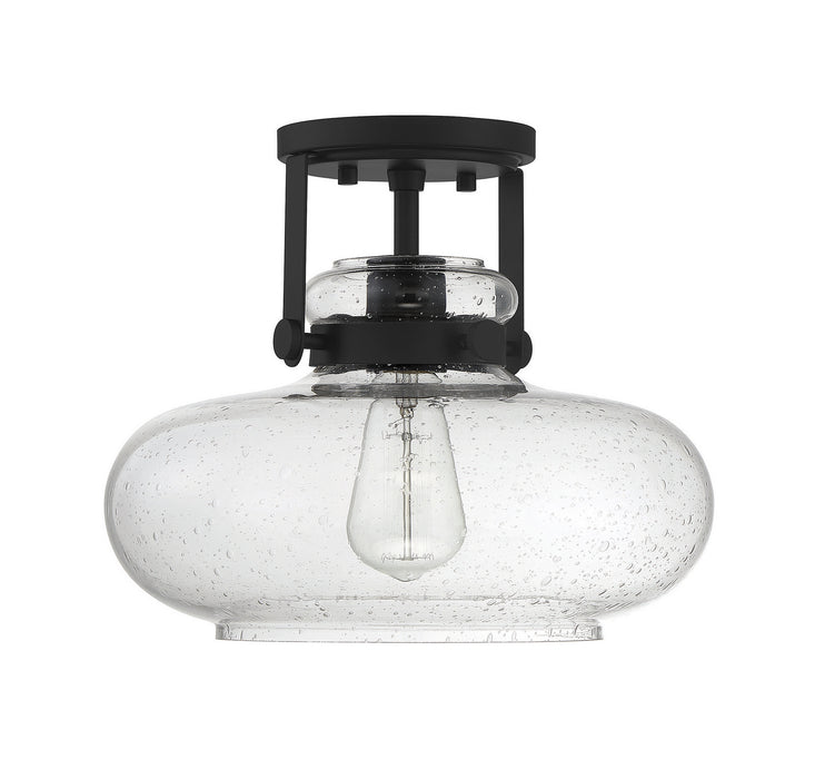 Meridian M60064MBK One Light Semi-Flush Mount, Matte Black