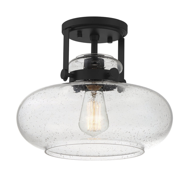 Meridian M60064MBK One Light Semi-Flush Mount, Matte Black