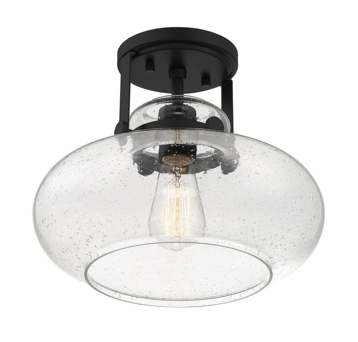 Meridian M60064MBK One Light Semi-Flush Mount, Matte Black