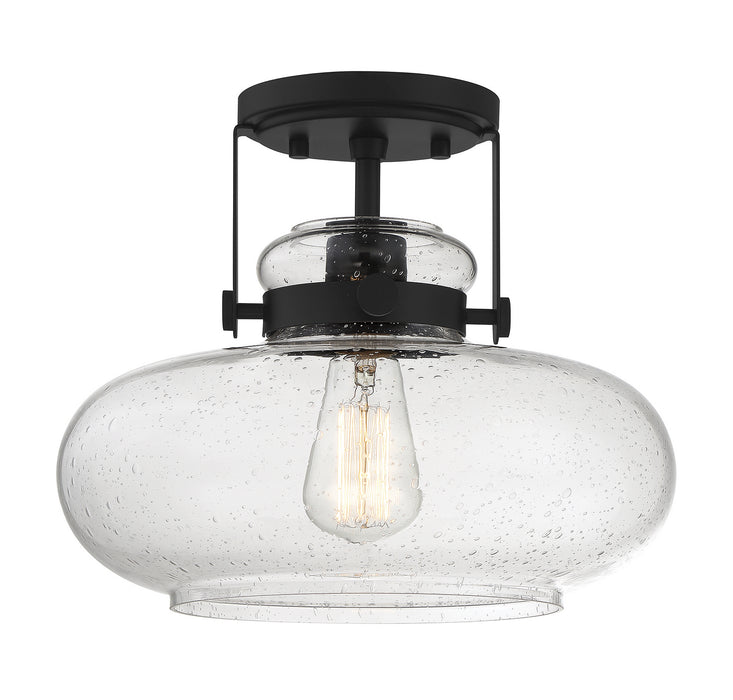 Meridian M60064MBK One Light Semi-Flush Mount, Matte Black