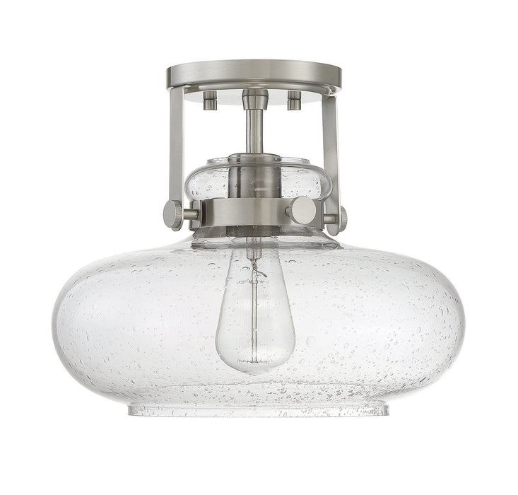 Meridian M60064BN One Light Semi-Flush Mount, Brushed Nickel