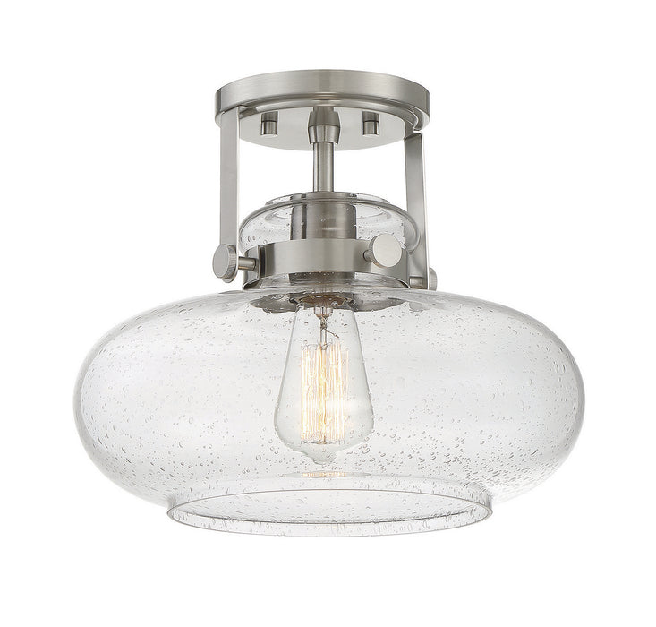 Meridian M60064BN One Light Semi-Flush Mount, Brushed Nickel