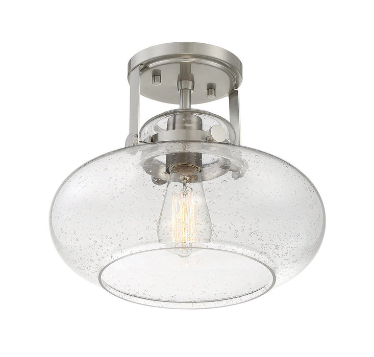 Meridian M60064BN One Light Semi-Flush Mount, Brushed Nickel