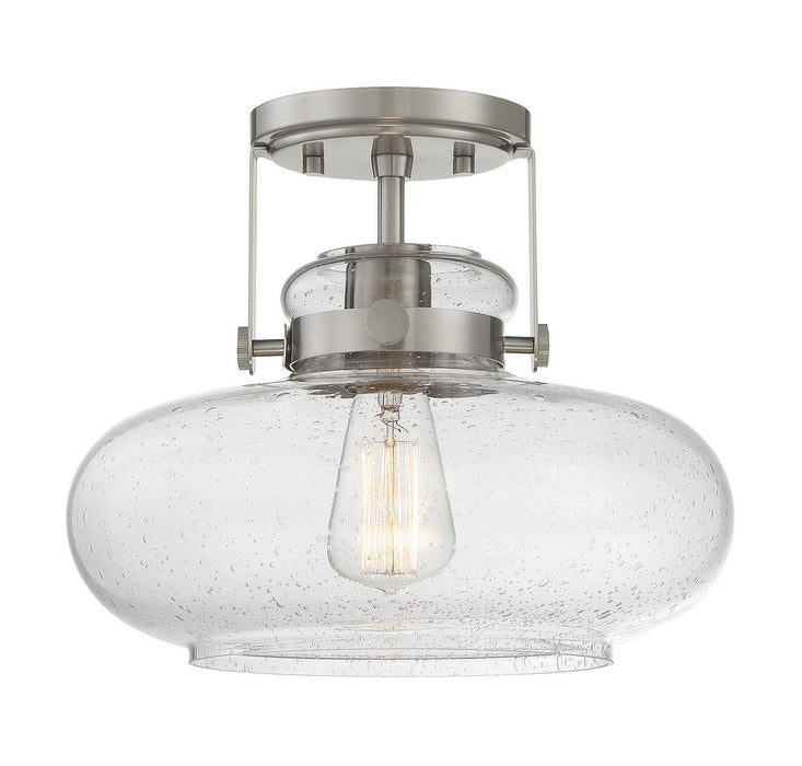 Meridian M60064BN One Light Semi-Flush Mount, Brushed Nickel
